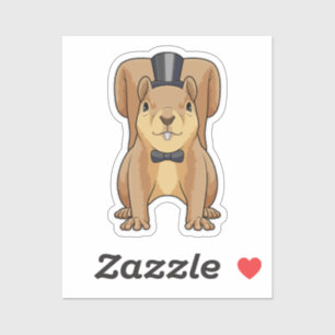 Adesivo Esquilo como noivo com terno