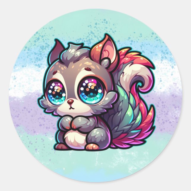 Adesivo Esquilo Cute Adorável (Frente)