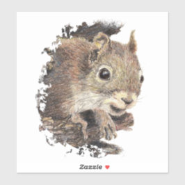 Adesivo Esquilo de Aquarela Arte Animal