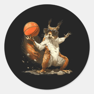 Adesivo Esquilo de Basquete Amante de Basquete Aro de Basq