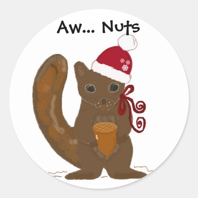 Adesivo Esquilo de Natal com Dito Fofo (Frente)