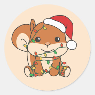 Adesivo Esquilo de Natal para Animais de inverno