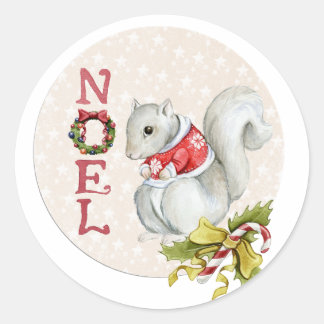 Adesivo Esquilo de Noel Festivo