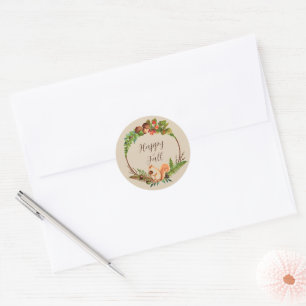 Adesivo  Esquilo de outono e natureza com texto personaliz