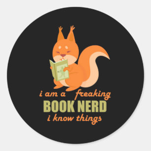 Adesivo Esquilo do Nerd de Livro