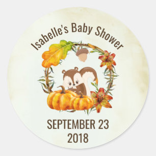 Adesivo Esquilo e grinalda rústica STD das abóboras