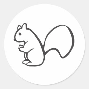 Adesivo Esquilo jovem em preto e branco