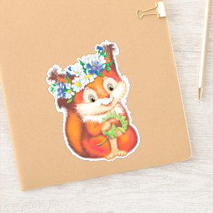 Adesivo esquilo laranja