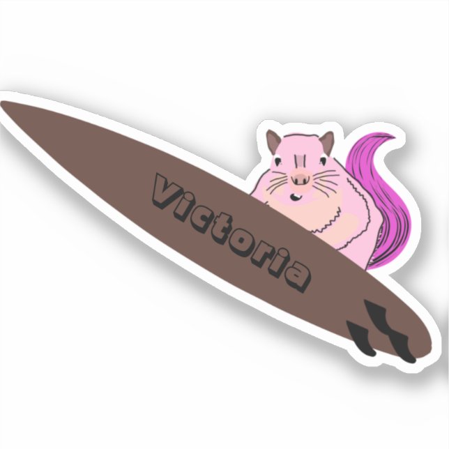 Adesivo Esquilo Malvado #1071 Surfe (Frente)