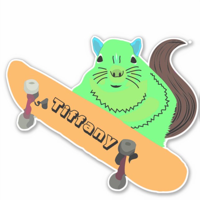 Adesivo Esquilo Malvado #118 Meninas Nome (Frente)