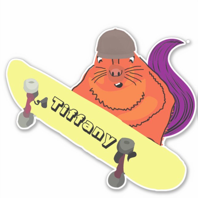 Adesivo Esquilo Malvado #143 Meninas Nome (Frente)