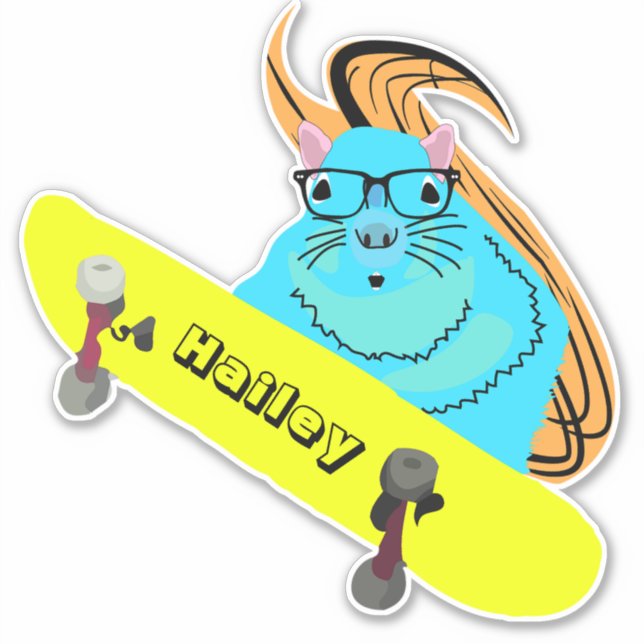 Adesivo Esquilo Malvado #199 Hailey Skateboard (Frente)