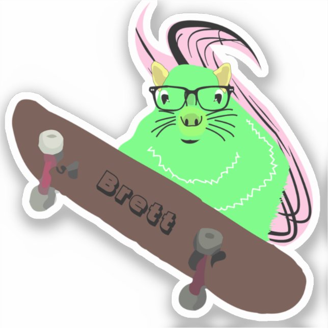 Adesivo Esquilo malvado #384 Brett Skateboard (Frente)