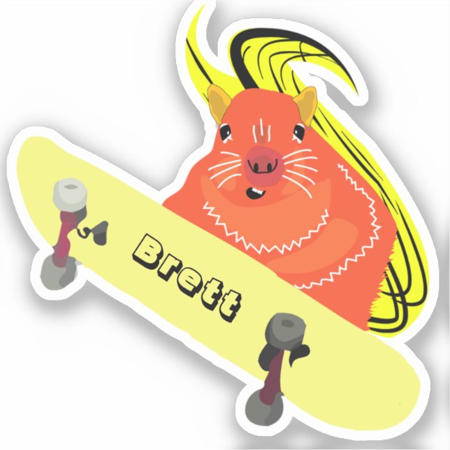 Adesivo Esquilo malvado #386 Brett Skateboard (Frente)
