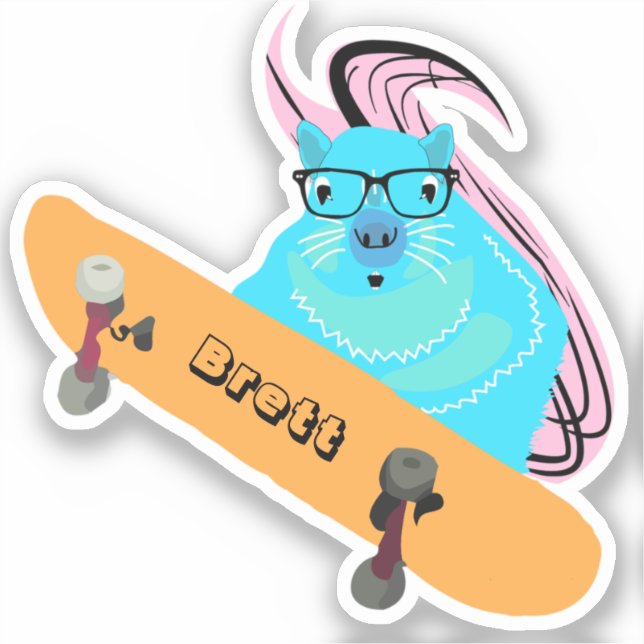 Adesivo Esquilo malvado #404 Brett Skateboard (Frente)