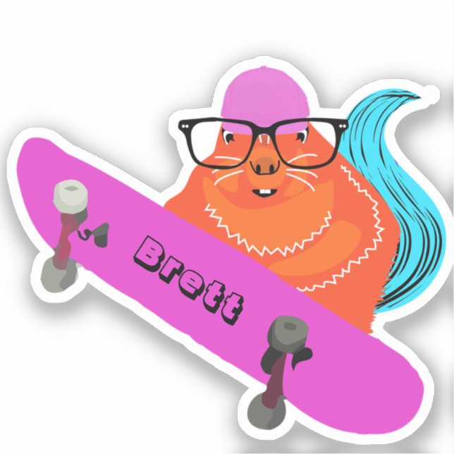Adesivo Esquilo malvado #426 Brett Skateboard (Frente)