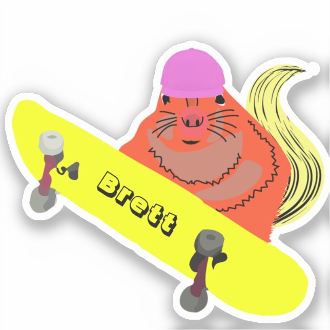 Adesivo Esquilo malvado #446 Brett Skateboard (Frente)