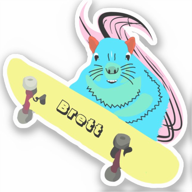 Adesivo Esquilo malvado #451 Brett Skateboard (Frente)