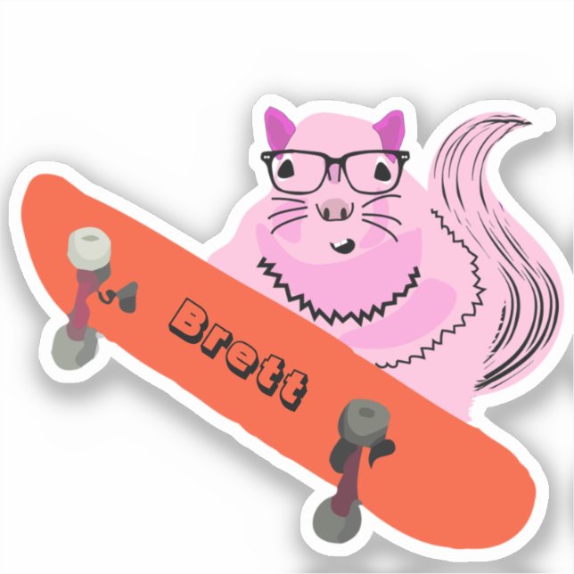 Adesivo Esquilo malvado #500 Brett Skateboard (Frente)