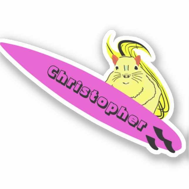 Adesivo Esquilo Malvado #527 Surfe (Frente)