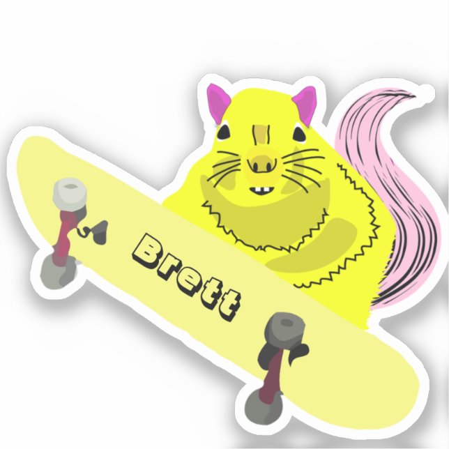 Adesivo Esquilo malvado #576 Brett Skateboard (Frente)