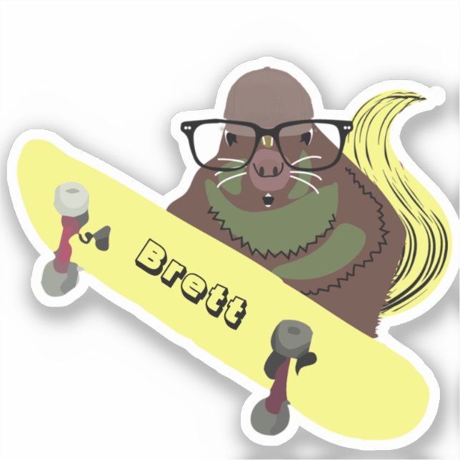 Adesivo Esquilo Malvado #601 Brett Skateboard (Frente)