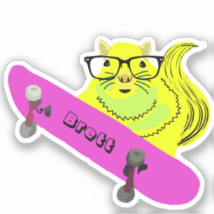 Adesivo Esquilo Malvado #619 Brett Skateboard