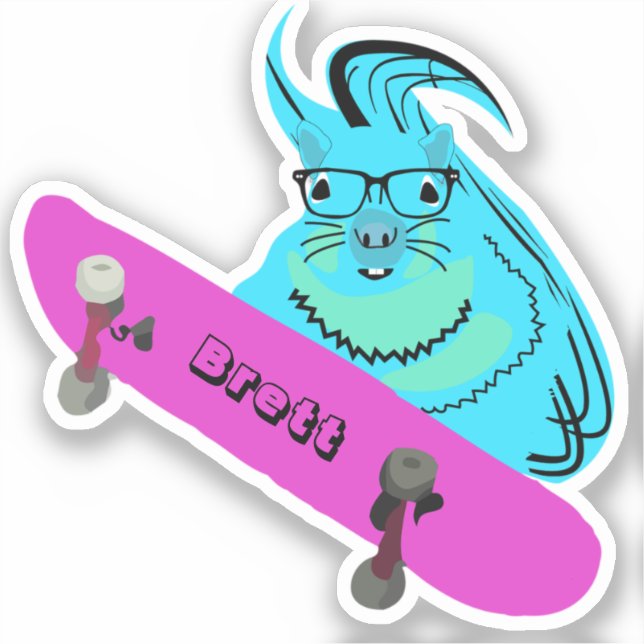 Adesivo Esquilo Malvado #637 Brett Skateboard (Frente)