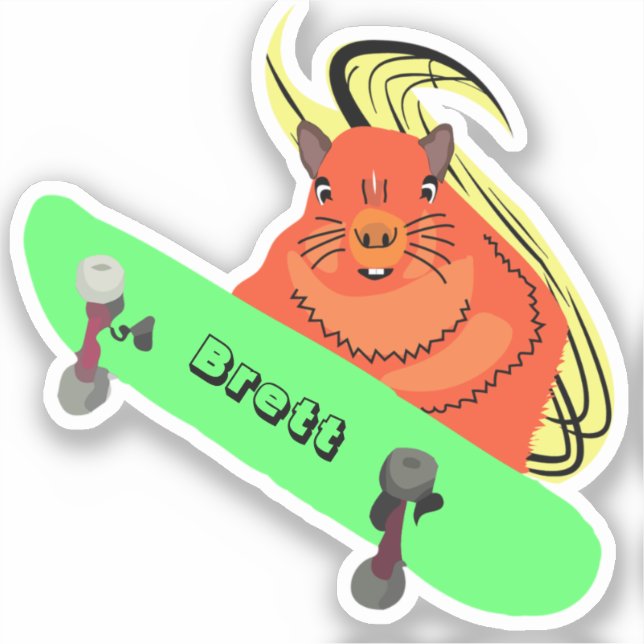 Adesivo Esquilo Malvado #642 Brett Skateboard (Frente)
