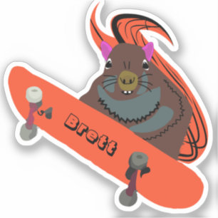 Adesivo Esquilo Malvado #645 Brett Skateboard