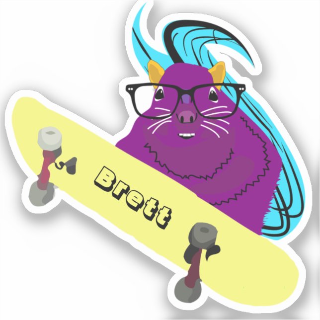 Adesivo Esquilo Malvado #654 Brett Skateboard (Frente)