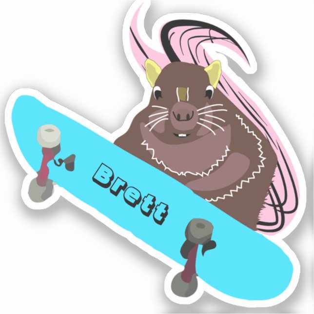 Adesivo Esquilo Malvado #688 Brett Skateboard (Frente)