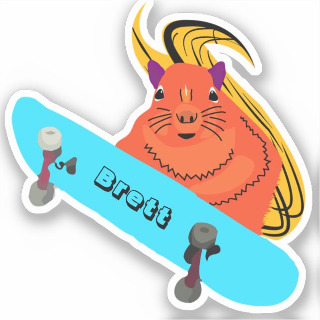 Adesivo Esquilo malvado #695 Brett Skateboard (Frente)