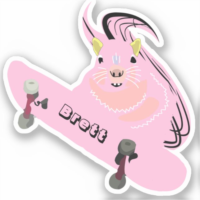 Adesivo Esquilo malvado #698 Brett Skateboard (Frente)