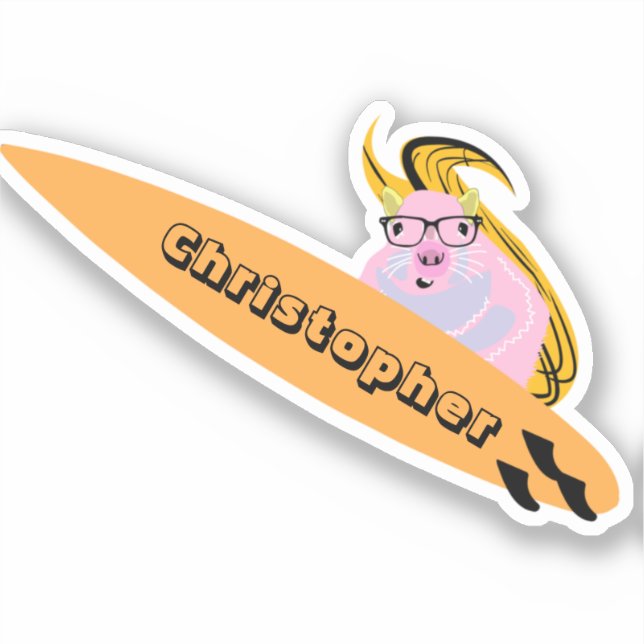 Adesivo Esquilo Malvado #719 Surfe (Frente)