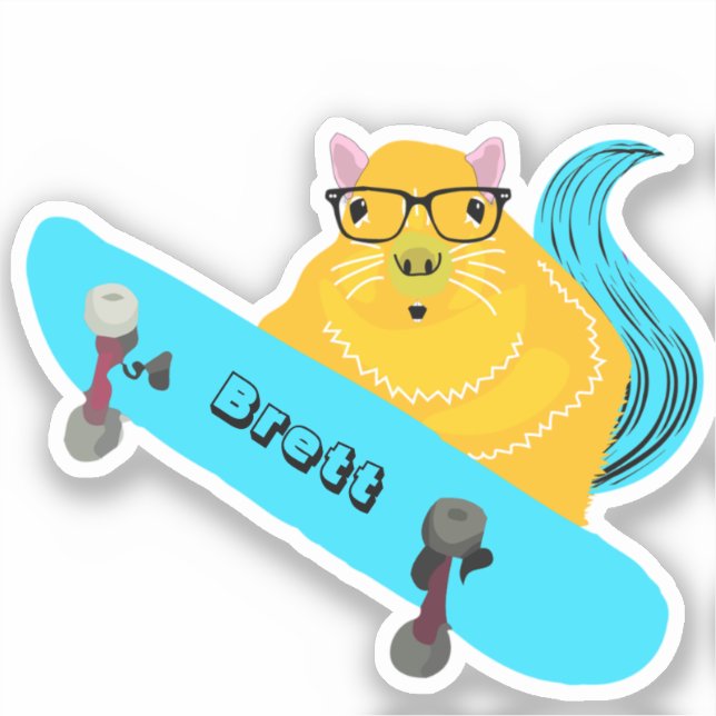 Adesivo Esquilo malvado #750 Brett Skateboard (Frente)