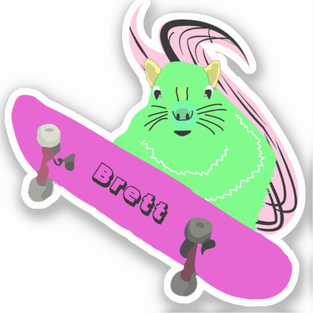 Adesivo Esquilo Malvado #763 Brett Skateboard (Frente)