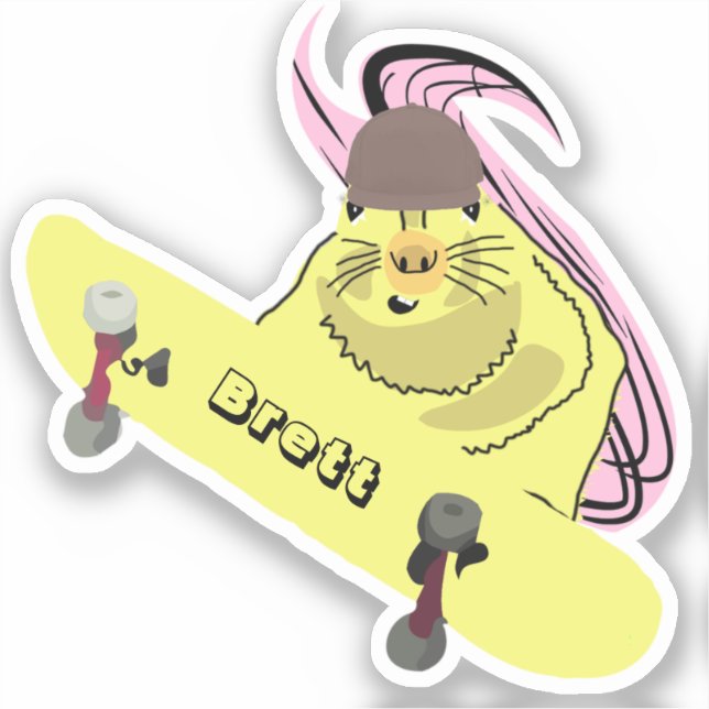 Adesivo Esquilo malvado #767 Brett Skateboard (Frente)