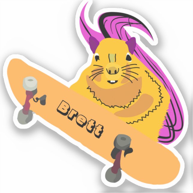 Adesivo Esquilo malvado #774 Brett Skateboard (Frente)