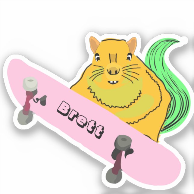 Adesivo Esquilo malvado #785 Brett Skateboard (Frente)