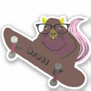 Adesivo Esquilo malvado #821 Brett Skateboard