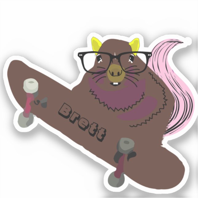 Adesivo Esquilo malvado #821 Brett Skateboard (Frente)