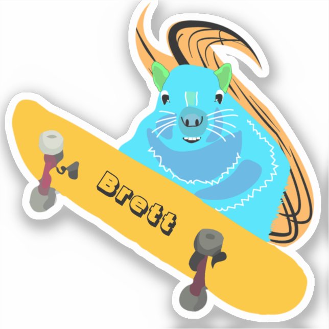 Adesivo Esquilo malvado #830 Brett Skateboard (Frente)