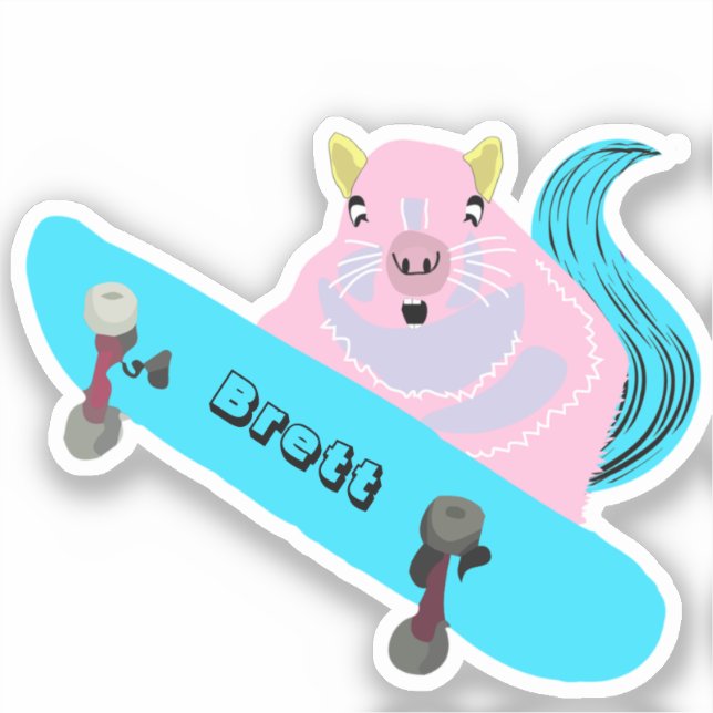 Adesivo Esquilo malvado #834 Brett Skateboard (Frente)