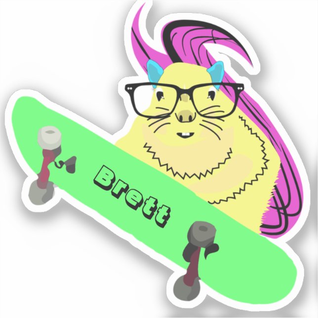 Adesivo Esquilo malvado #873 Brett Skateboard (Frente)