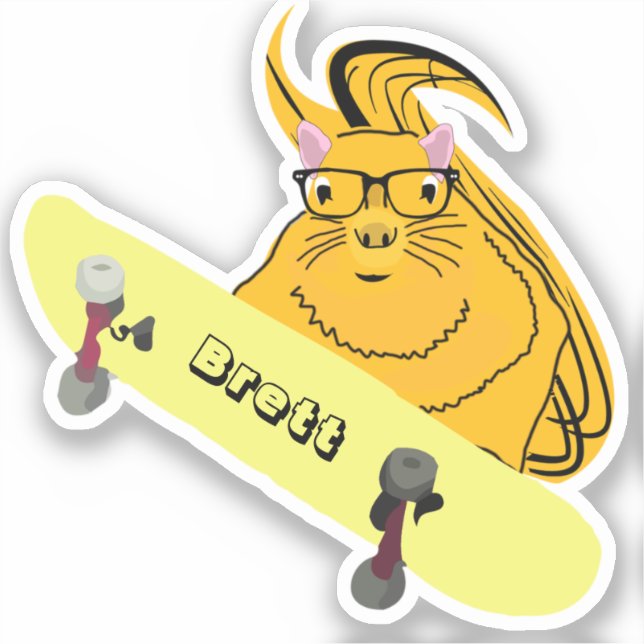 Adesivo Esquilo malvado #875 Brett Skateboard (Frente)