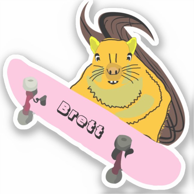 Adesivo Esquilo malvado #912 Brett Skateboard (Frente)