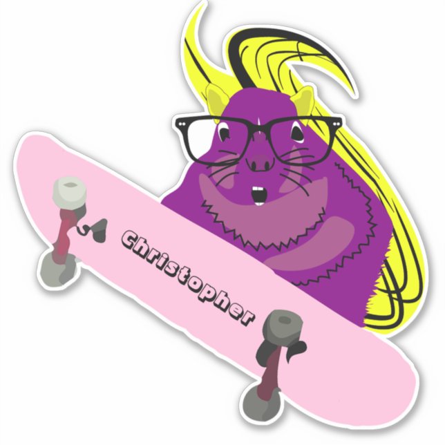 Adesivo Esquilo Malvado #96 Skateboard (Frente)