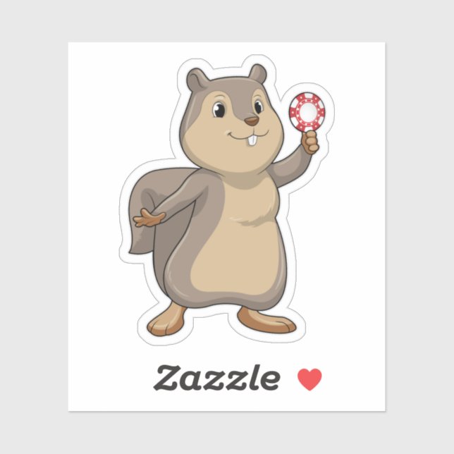 Adesivo Esquilo no Poker com batatas fritas (Folha)