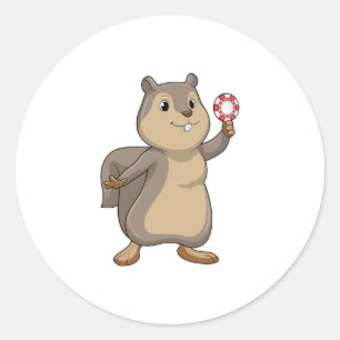 Adesivo Esquilo no Poker com batatas fritas